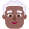 Man- Medium-Dark Skin Tone- White Hair emoji on Microsoft